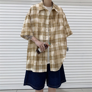 S44-P34夏季宽松印染短袖衬衫图片