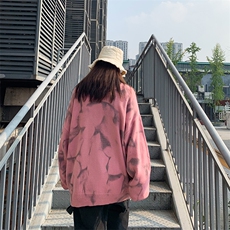 新·款男女休闲。特色扎染印花时尚0宽松圆领毛衣W329，女装针织衫/毛衣，电商A132（原电商B245）