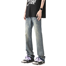 美式高街水洗做旧复古牛仔裤潮流宽松休闲裤A161-S2368-P56，男装牛仔裤，电商A161