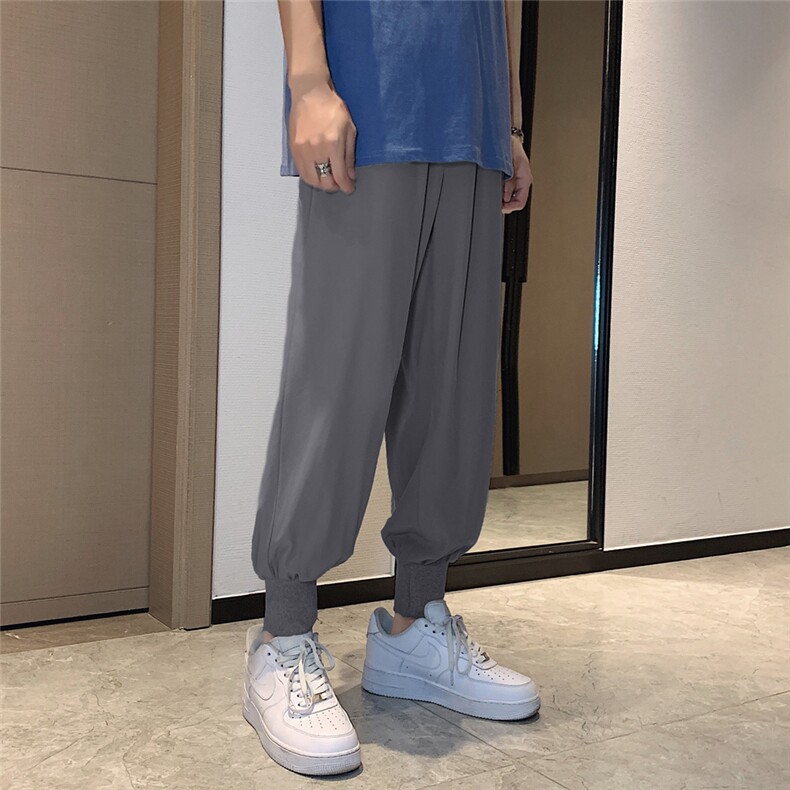 2023夏季新款港风冰丝清爽宽松休闲裤男2026-特批20，男装休闲裤，星座718-1