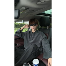 千鸟格亨利领潮流美式复古上衣休闲简约男女卫衣T3691-特价P24，男装卫衣，电商A007