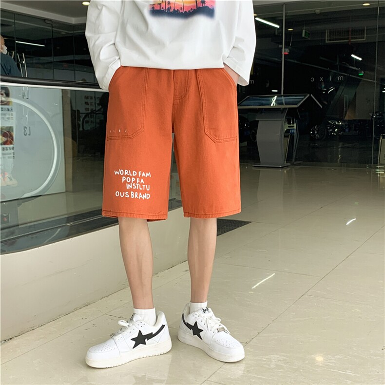 D093-P35控48小众美式复古篮球裤子大码高街潮ins五分裤,男装牛仔裤,星座116