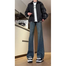 抖音品质得物现货牛仔裤秋冬款男女同款微喇裤XZ610A-特P45-控78，男装牛仔裤，星座610A