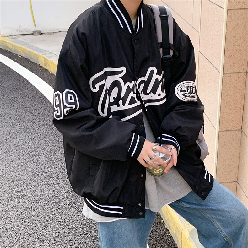 棒球服男春秋季美式ins潮牌宽松飞行夹克情侣装休闲外套JK663-P65图片