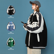 冬款中性风保暖棉衣加绒羊羔绒棒球服外套男女8108-P120控价158，男装棉衣，电商A441-1