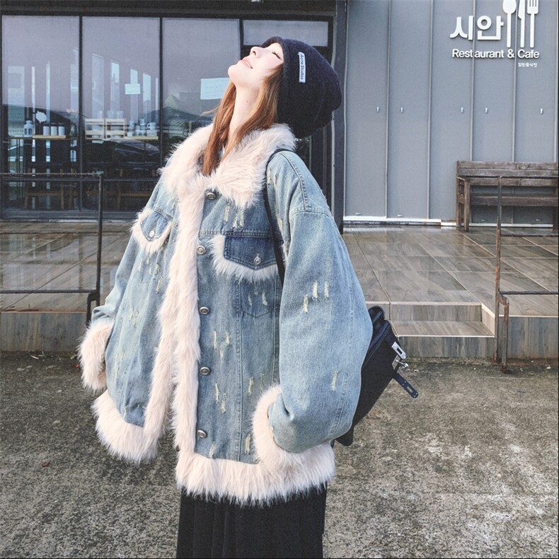 xian货新款牛仔拼接羊羔毛外套AD929-P215K318,女装短外套,2B187