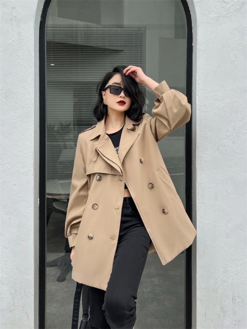 2022#春季风衣系列 货号6028SML，女装风衣，序儿