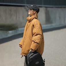 现货冬季美式休闲加厚雪山外套夹克立领纯色三防户外工装棉服，男装夹克，电商A486