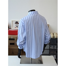 蓝色条纹衬衫，个性拉链设计，A061-AC01575-特P55-假模，男装衬衫，电商A061