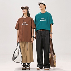 2024夏季新款男装日系潮牌纯棉印花圆领宽松短袖休闲T恤T932-F40，男装T恤，电商A101（原外27）