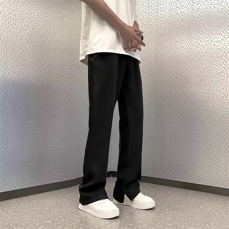 休闲西裤男韩版潮流裤脚开衩2023秋季新款ins宽松长裤K4509-P35,男装西裤,星座412-2