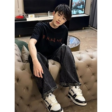 复古做旧短袖T恤男夏季2025款宽松休闲百搭圆领时尚上衣T1435，男装T恤，星座1116A（原606A-3）