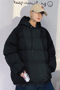 2021新冬季港风短句大码男连帽保暖加面包服衣学生M8011-P85,男装棉衣,电商A001