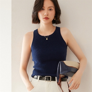 2024新品  百搭无袖吊带针织衫背心女舒适修身打底内搭基础图片
