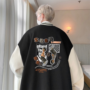 摇粒绒棒球服男大码开衫卫衣男夹克 BF86282-P65图片