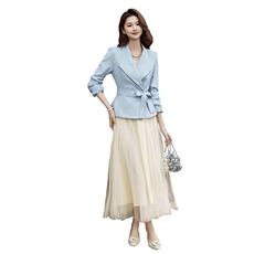 现货2026春装新款时尚气质潮流女小外套蕾丝半裙套装通用两件套，女装套装/套裙，艾贝斯