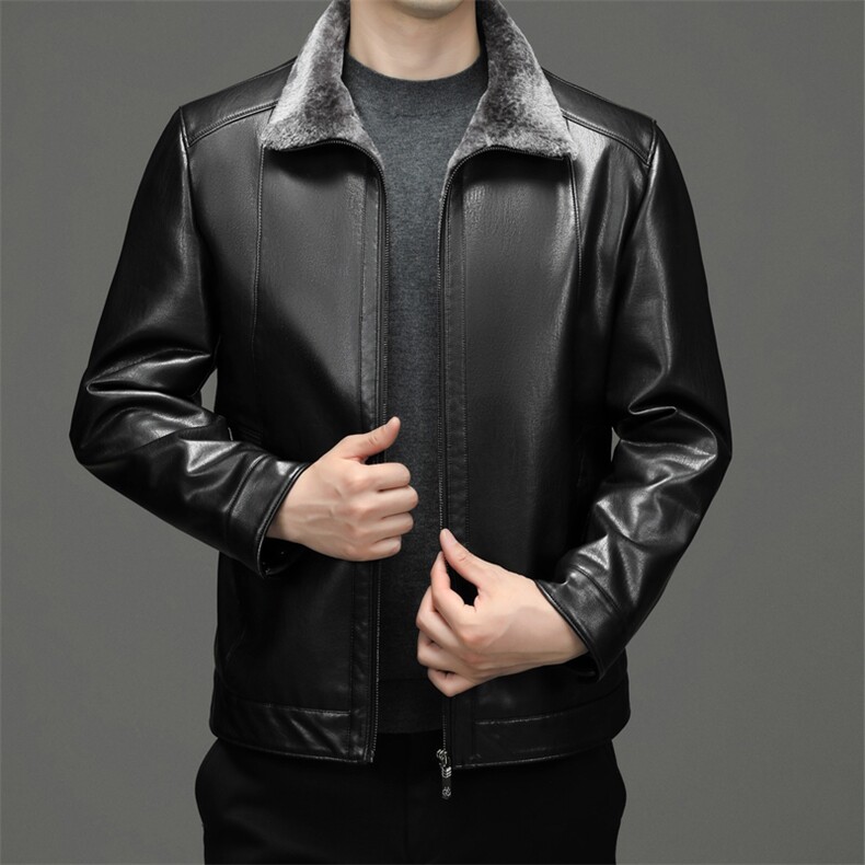BH2229钱塘2020-2中年男士秋冬季新款商务皮衣加绒外套P122，男装皮衣，钱塘207-2
