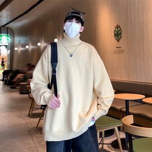 MG8507-JH-MK P35升级重磅两翻领加厚毛衣慵懒风男针织衫高领线衫图片