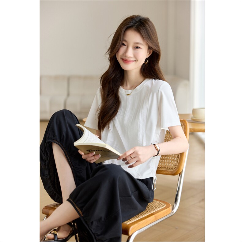 冰丝棉麻阔腿裤裙两件套2025夏季新款女装宽松洋气减龄十三行套装,女装套装/套裙,素月