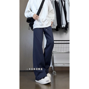高品质65%棉 纯色简约vibe拼接感裤运动裤情侣 5Q2115-TP24不图片