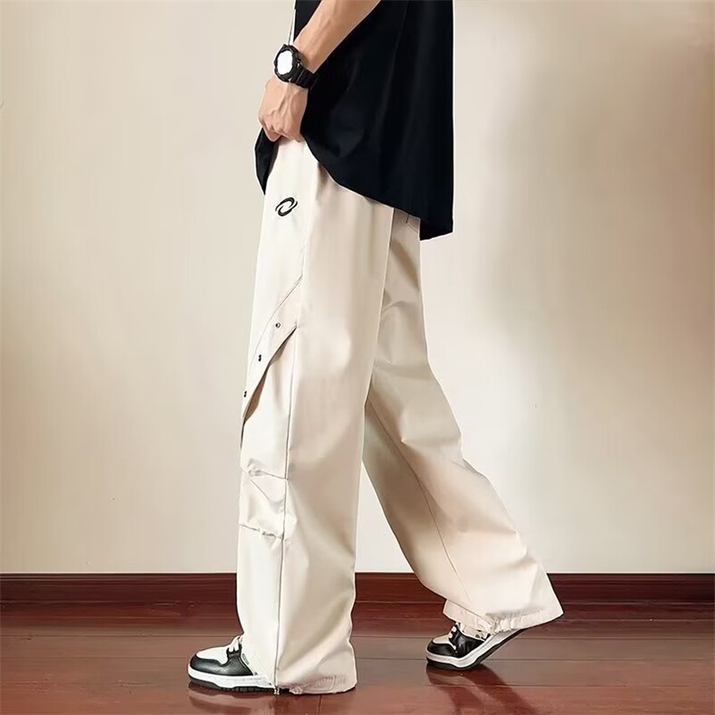 美式复古褶皱直筒休闲裤女春秋宽松显瘦百搭阔腿长裤K203-P43,男装休闲裤,星座308B-2