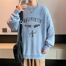 ！2023秋冬季新款男士加厚圆领毛衣高品质潮流针织衫M806P45图片