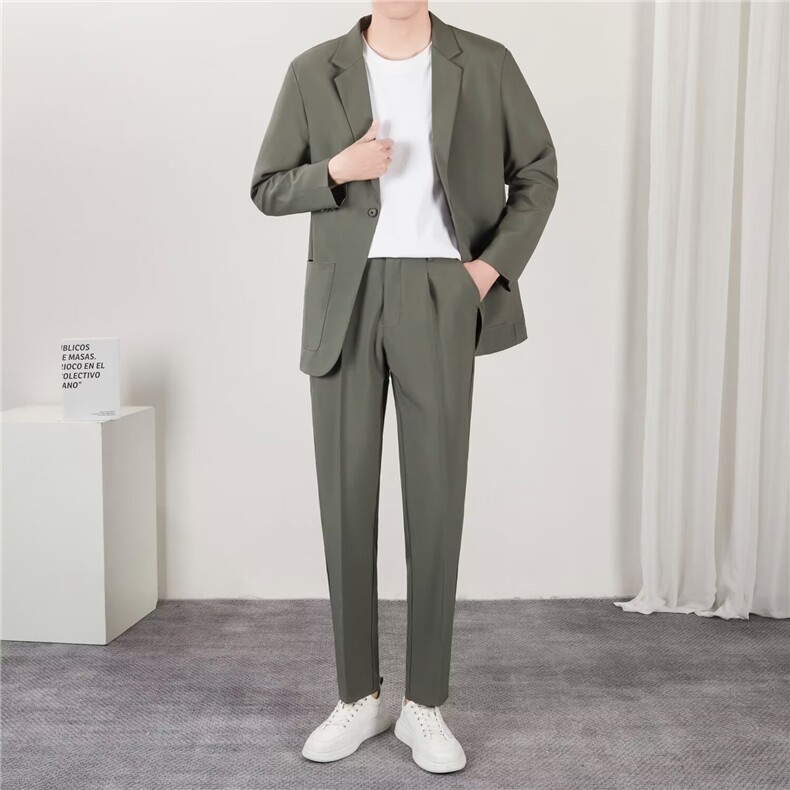 感休闲西服男宽松垂感外套春秋冬新款男士西装套装XK7370，男装西服，星座1116A-2（原606A-1）