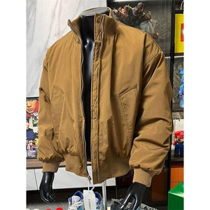 1506-1/MS61081/P63白鸭绒棕色立领男款冬季cleanfit防寒夹克棉服图片