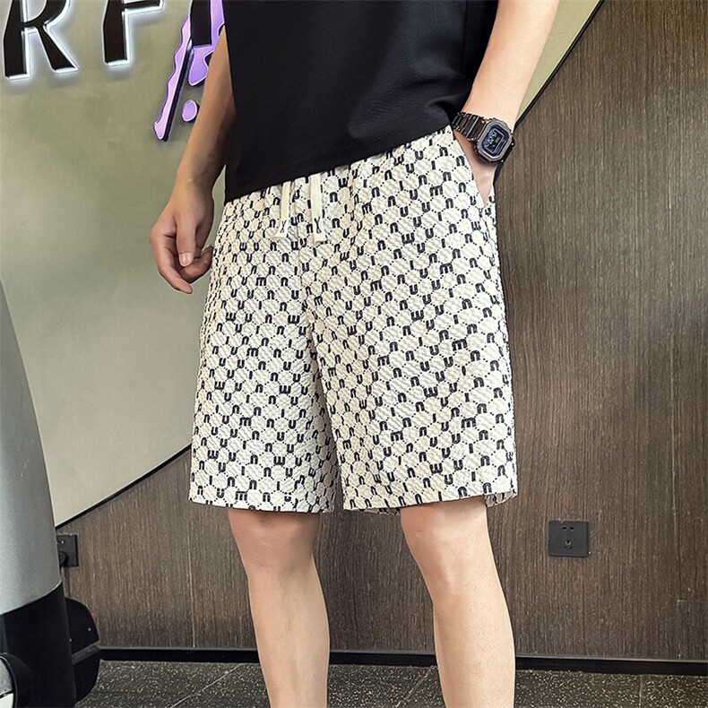 D25069-P45夏季新款男士短裤男潮流宽松直筒休闲沙滩裤男五分裤,男装牛仔裤,电商A368