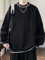 1018-1-M642-P45秋冬新款圆领男士潮流针织衫青少年内搭毛衣，男装针织衫/毛衣，星座1018-1​