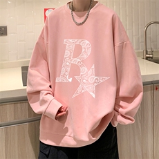 麂皮绒卫衣男大码重磅长袖t恤男JW81328-P35加绒款P45，男装卫衣，电商A040