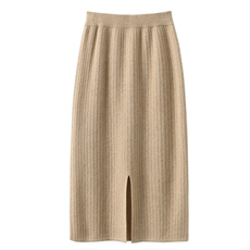 开叉裙2024年秋季简约时尚包臀显瘦百搭半身裙，女装半身裙，羿纯羊绒