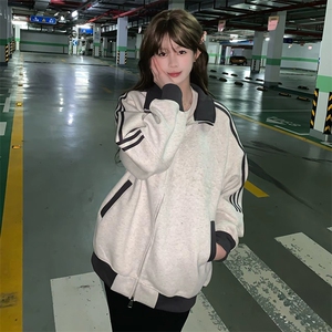 抖音得物高品质 美式高街重磅结构设计拼接织带立领卫衣外套 CM42图片