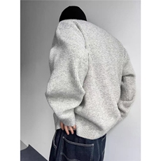 美式复古亨利领毛衣男女冬季高级感针织衫cleanfit外套L50100-54，男装针织衫/毛衣，星座1008