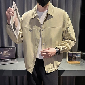 新款社会小伙秋冬男时尚工装夹克男店主外套JK802-P78 控128 灰色图片