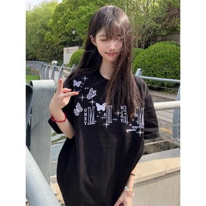 全刺绣蝴蝶纯棉短袖ZX0256-P35图片