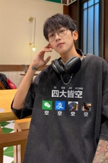 量大优供视频240g重磅美式炒雪花水洗做旧短袖t恤STX525-特P25，男装T恤，电商B371