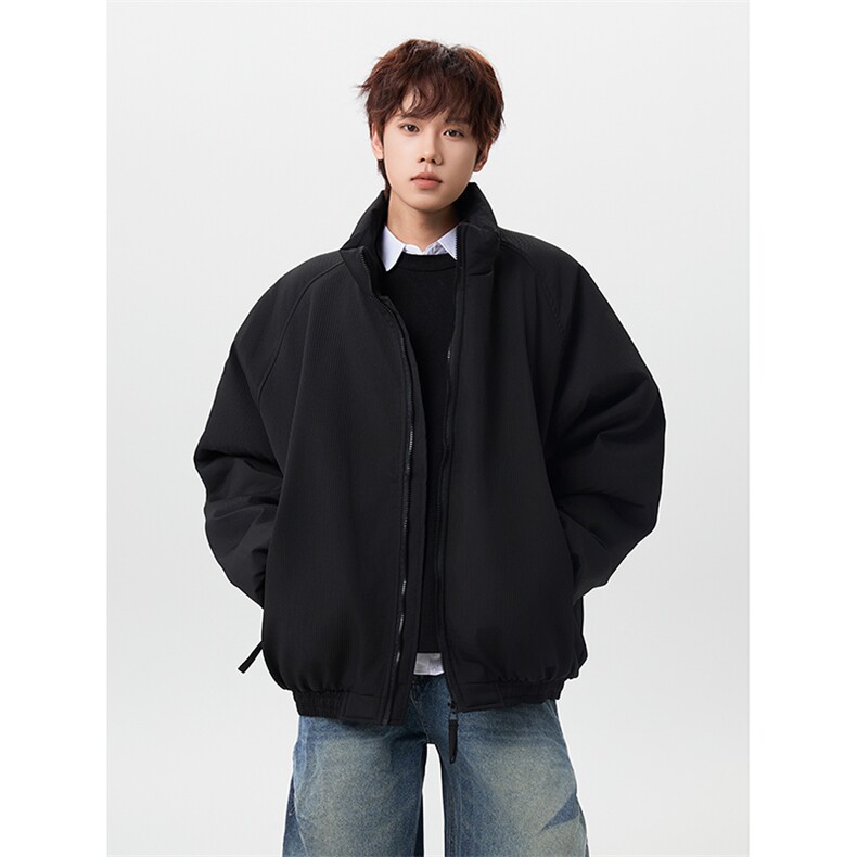 MFDD012-P80冬季日系竖条纹美拉德棉衣男宽松保暖棉服外套,男装棉衣,星座712A-1