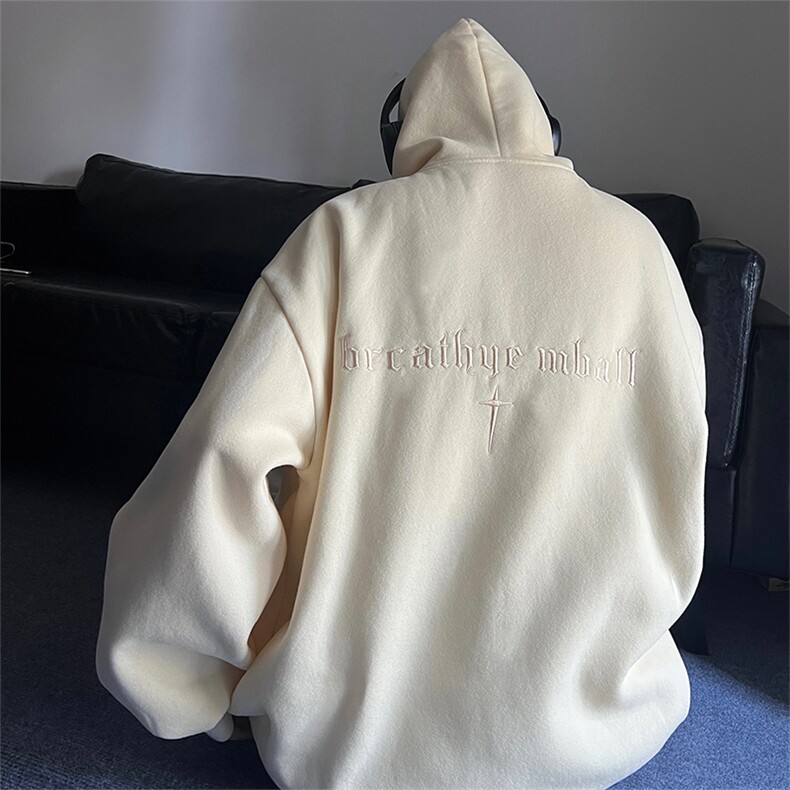 QC5189-TP45控价58秋季套头外套男学生港风新款刺绣连帽卫衣,男装卫衣,电商A102-1