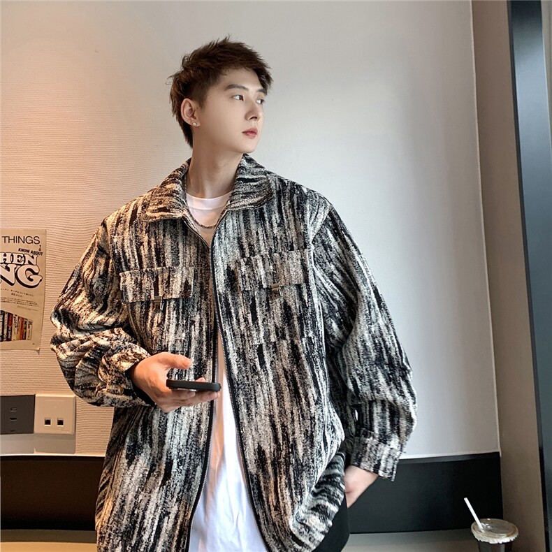 港风扎染牛仔工装大口袋夹克男80%聚酯纤维20%棉JK77078特P65控98,男装夹克,星座226-1