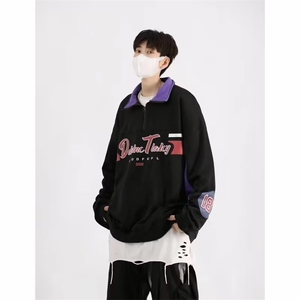 美式高街POLO衫男韩版潮流字母印花个性2025秋季ins卫衣WB105-P39图片