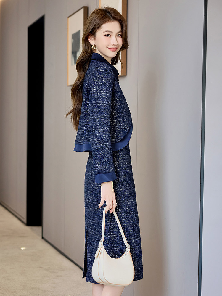 小香风名媛气质套装裙女2025春秋新款超好看通勤职业半身裙两件套,女装套装/套裙,卡杰菲