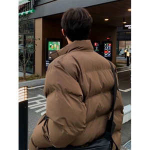 706-2-CMY220-P95  现货  冬季韩版男棕色立领棉衣情侣棉服外套图片