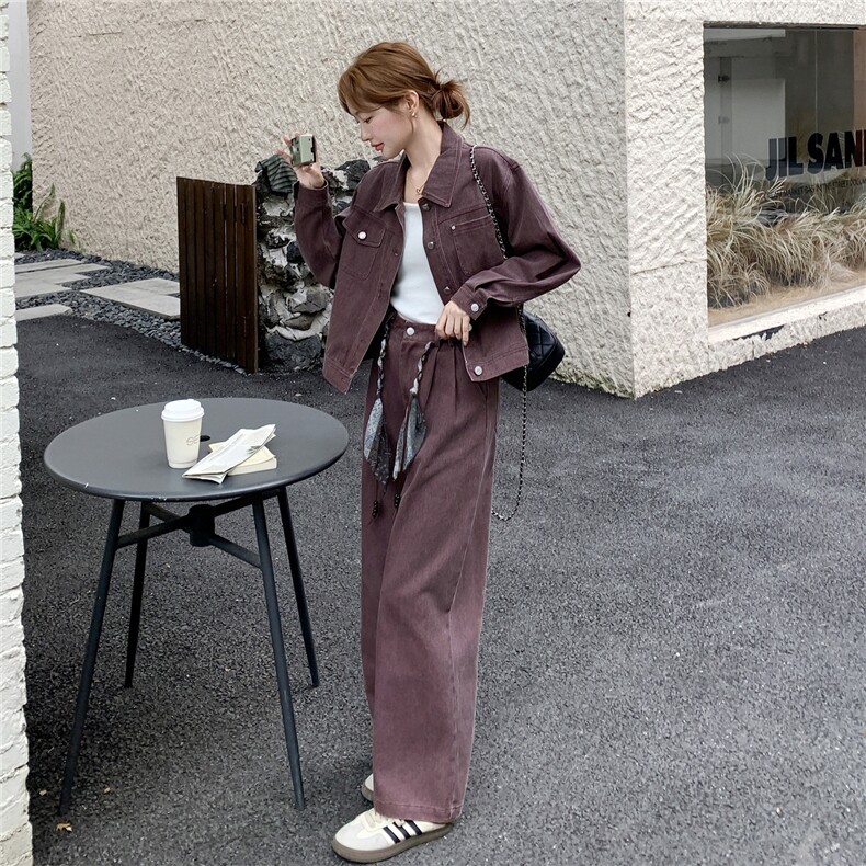 25秋【新品】韩系工装休闲水洗牛仔套装5517-P205-K299图片