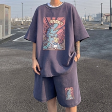 ！2025夏季新款男士华夫格短袖T恤百搭学生一套HTZ87P50，男装T恤，电商B220