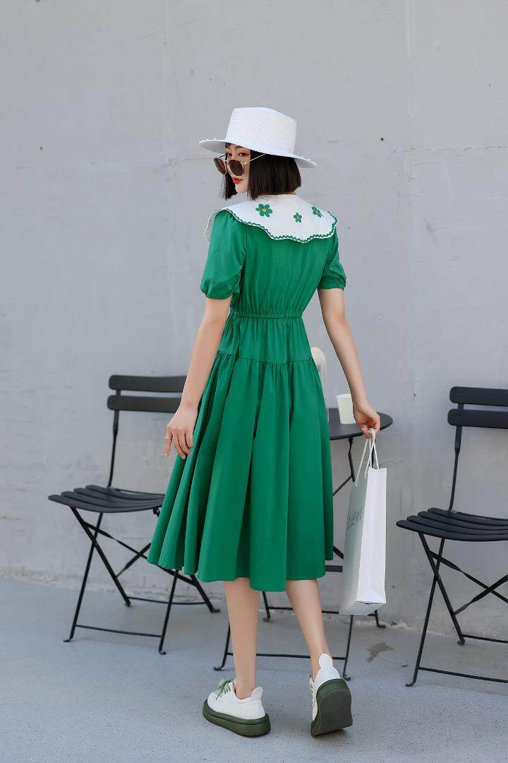 连衣裙，领口可自由脱卸，显瘦，女装连衣裙，伊然