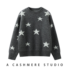 秋冬七针半高五角星男女通用，童装儿童羊绒衫，旭泰羊绒