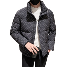 2025冬季新款小伙风痞帅立领字母印花羽绒服男外套B328-9901-P165，男装羽绒服，电商B328