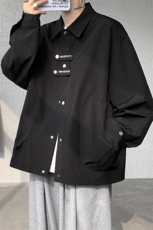 现货JK1113-特批P4525秋设计感刺绣男翻领大码夹克（有里布），男装夹克，电商A059