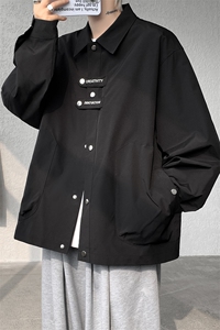 现货 JK1113-特批P45 25秋设计感刺绣男翻领大码夹克（有里布）图片
